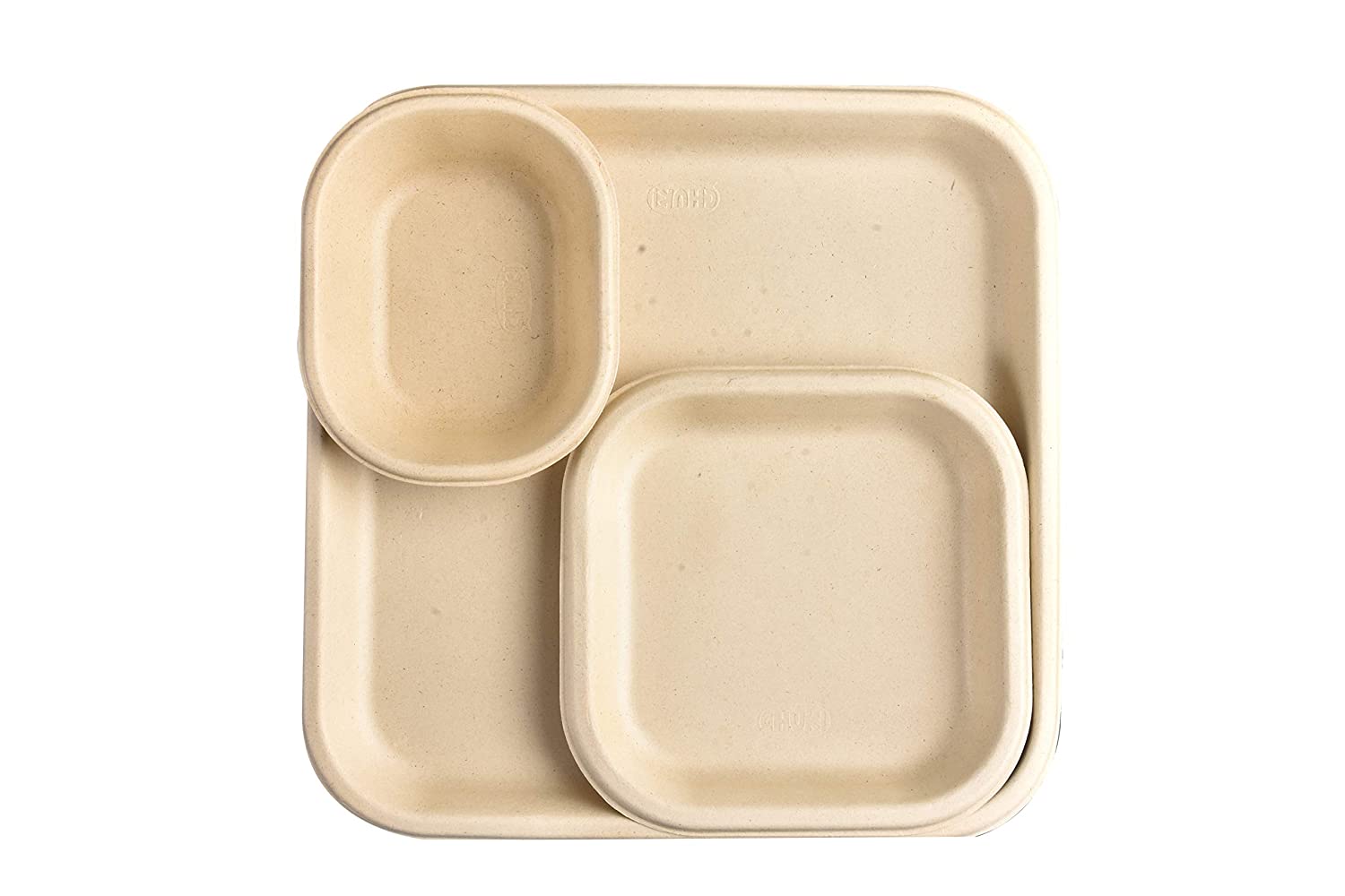 Chuk BioDegradable Disposable and Eco-Friendly Meal Tray (3 Compartment) –  Set of 25