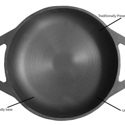 Rudra-Pre-Seasoned-Cast-Iron-Flat-Kadhai-9-Inch-2