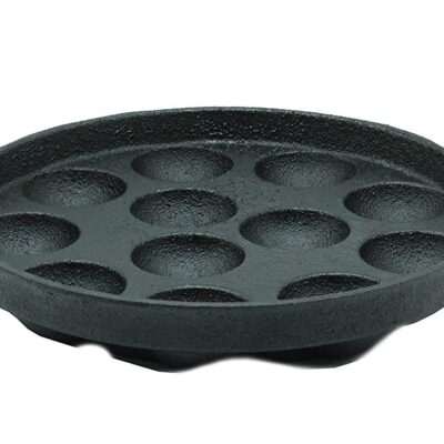 RudraEco-Pre-Seasoned-Cast-Iron-12-Pits-Paniyaram-Pan-12-Inch-2