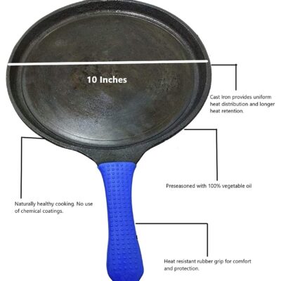 RudraEco-Pre-Seasoned-Cast-Iron-Dosa-Tawa-with-Heat-Resistant-Grip-10-Inch-3