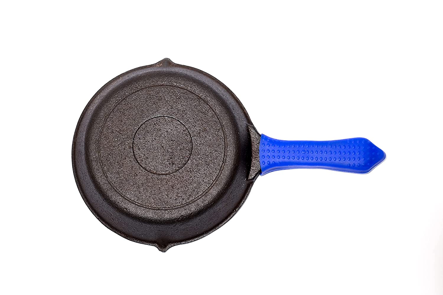 KUHA Mini Cast Iron Skillets 4” - 6-Pack of Pre-Seasoned Miniature Skillets  - with 6 Small Silicone Trivets and Cast Iron Scraper