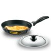 Hawkins Futura 22 CM Frying Pan, Non Stick Fry Pan With Stainless Steel Lid, Small Frying Pan, Black (NF22S)
